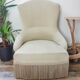 Vintage grey green almond green velvet toad chair