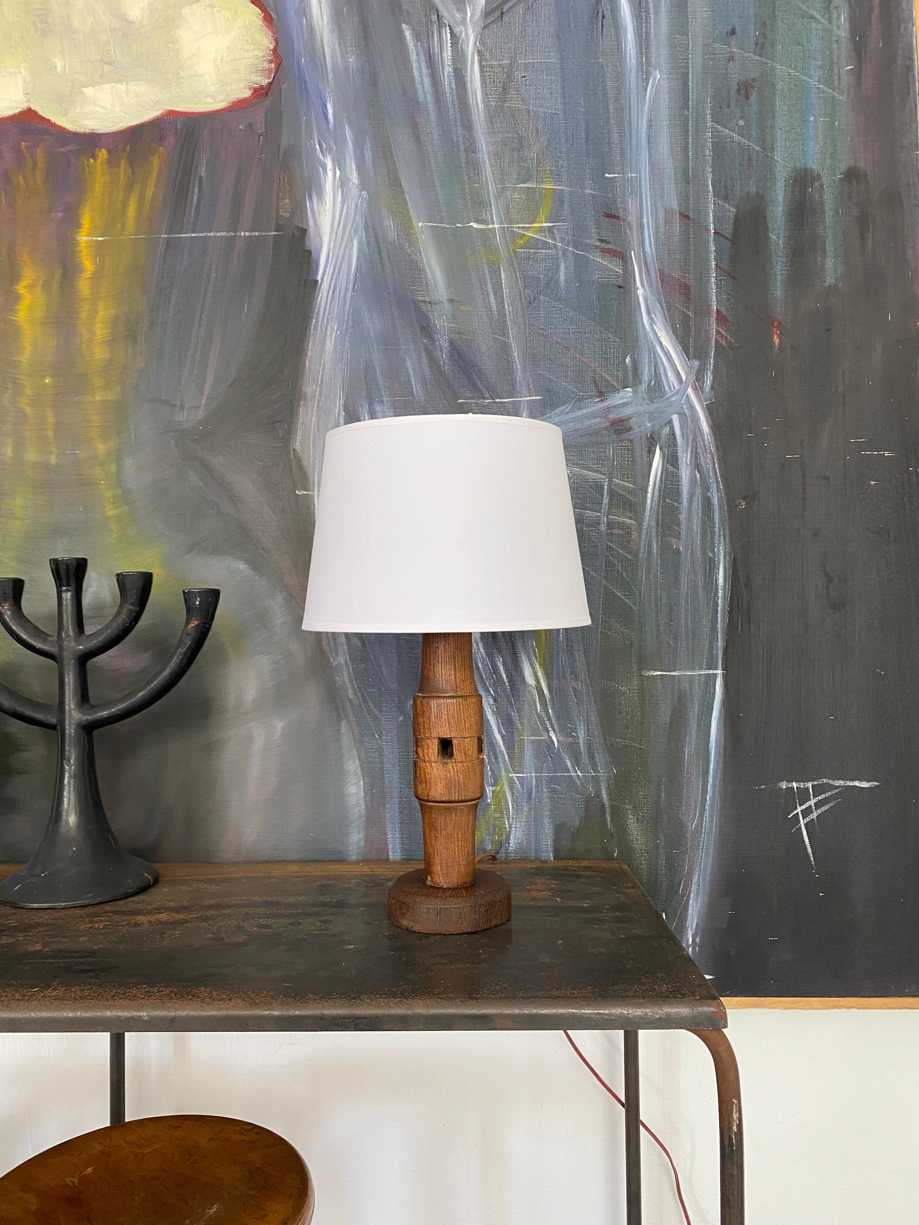 Modernist vintage wood lamp