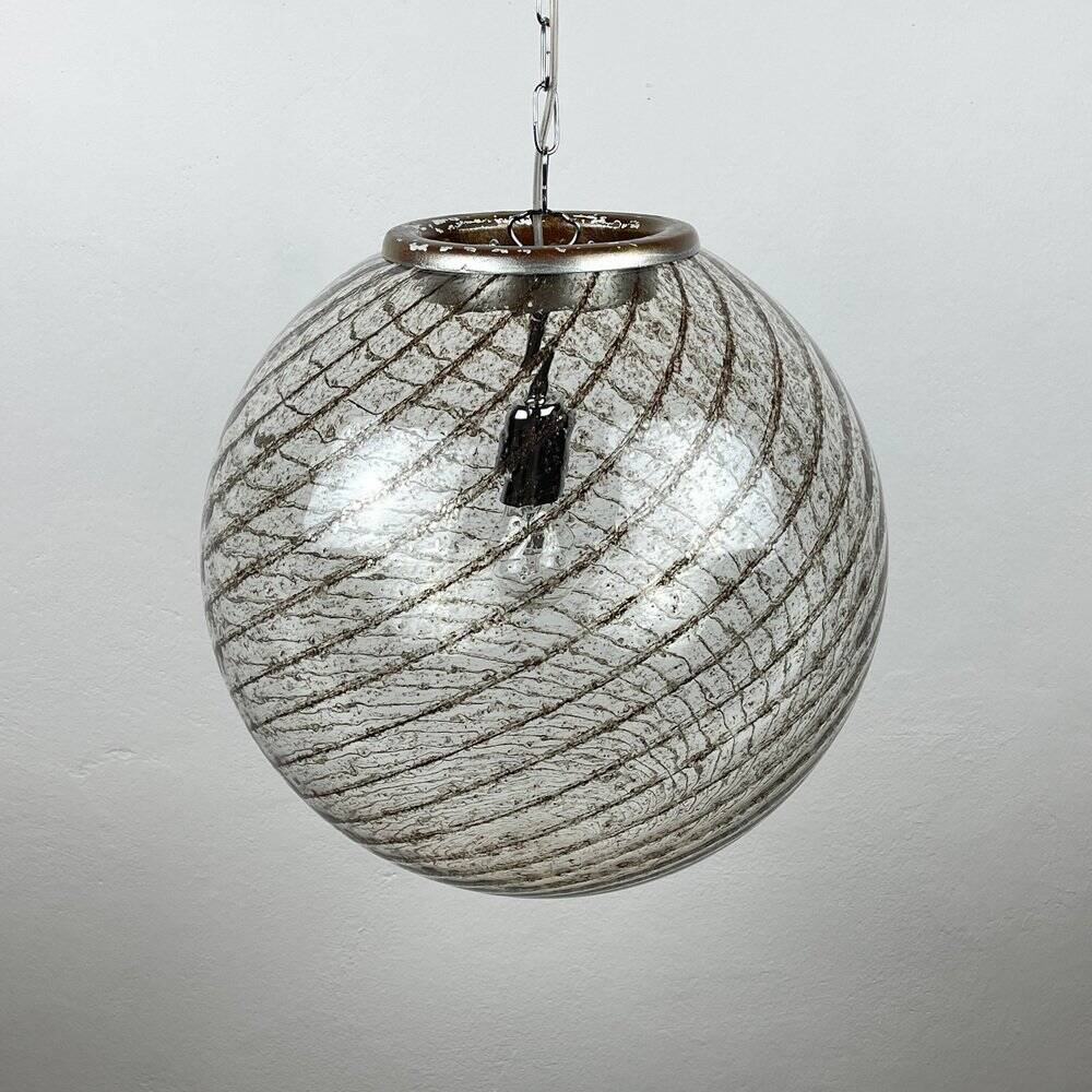 Vintage swirling Murano glass pendant lamp La Murrina, Italy, 1970s