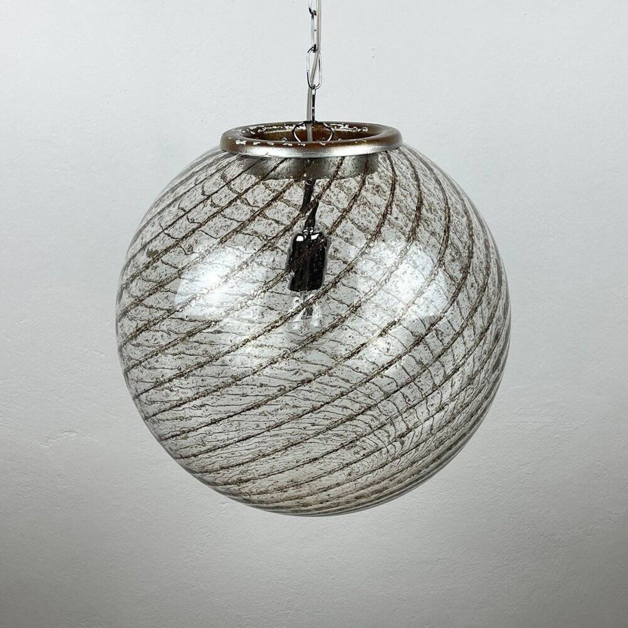 Vintage swirling Murano glass pendant lamp La Murrina, Italy, 1970s