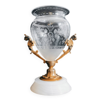 Gilt Bronze Crystal Vase / 1815-1830 France / Table Center Cup