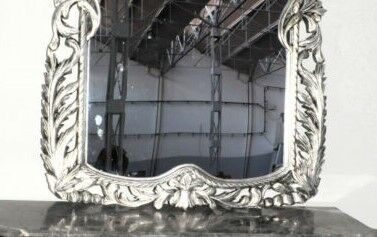 Mirror solid beech wood carved by hand