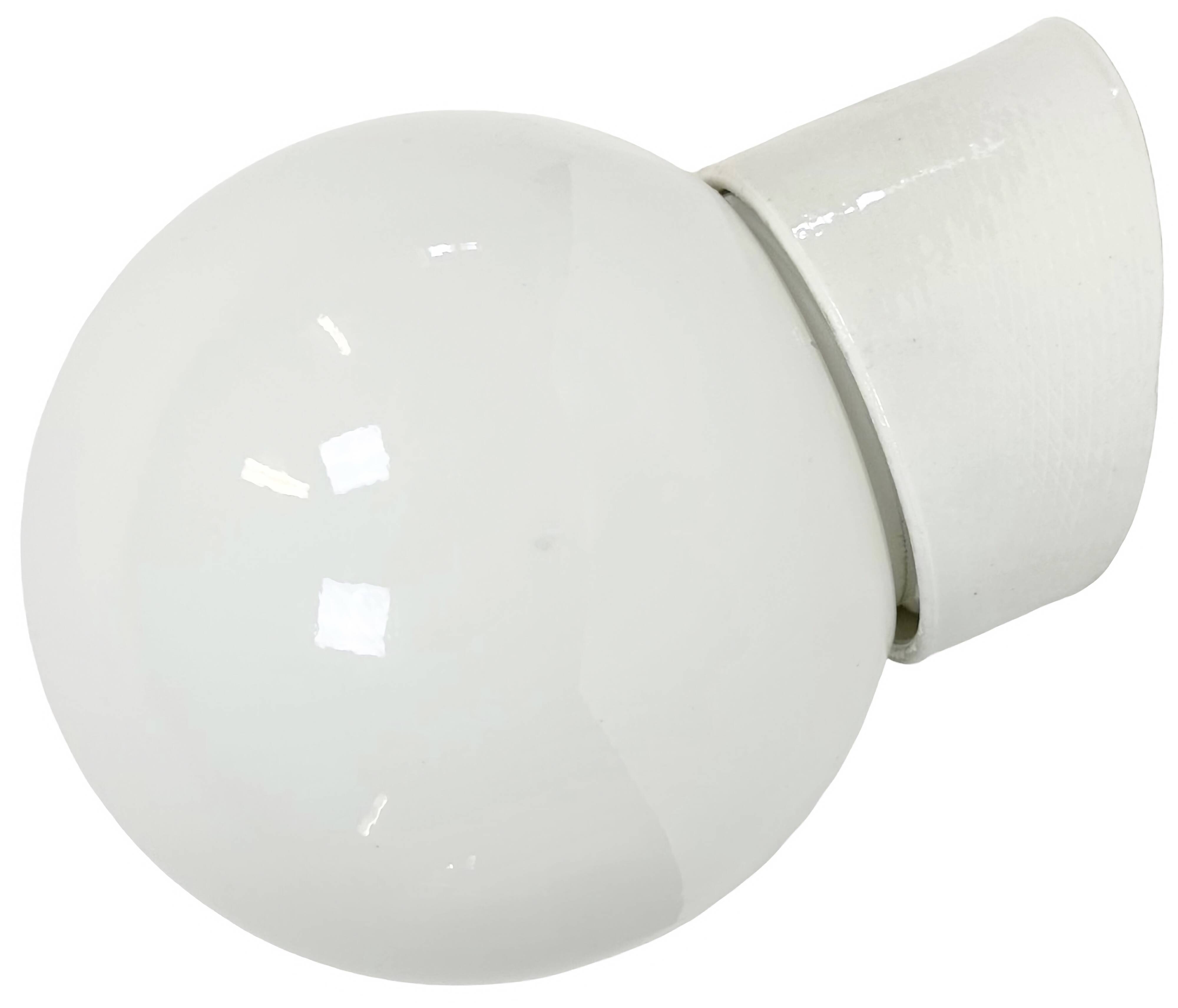 Applique murale vintage en porcelaine blanche, années 1970