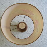 Sandstone lamp with silk shade