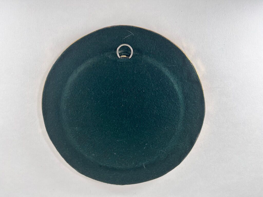 Round mirror Mithé Espelt vintage ceramic 1950