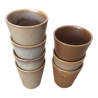 7 stoneware coffee cups