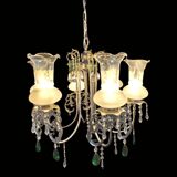 French-style silver chandelier with Swarovski crystal pendants, 1980