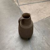 Brutalist German vase on a mid-century stand by Krösselbach Keramik, 1960s.