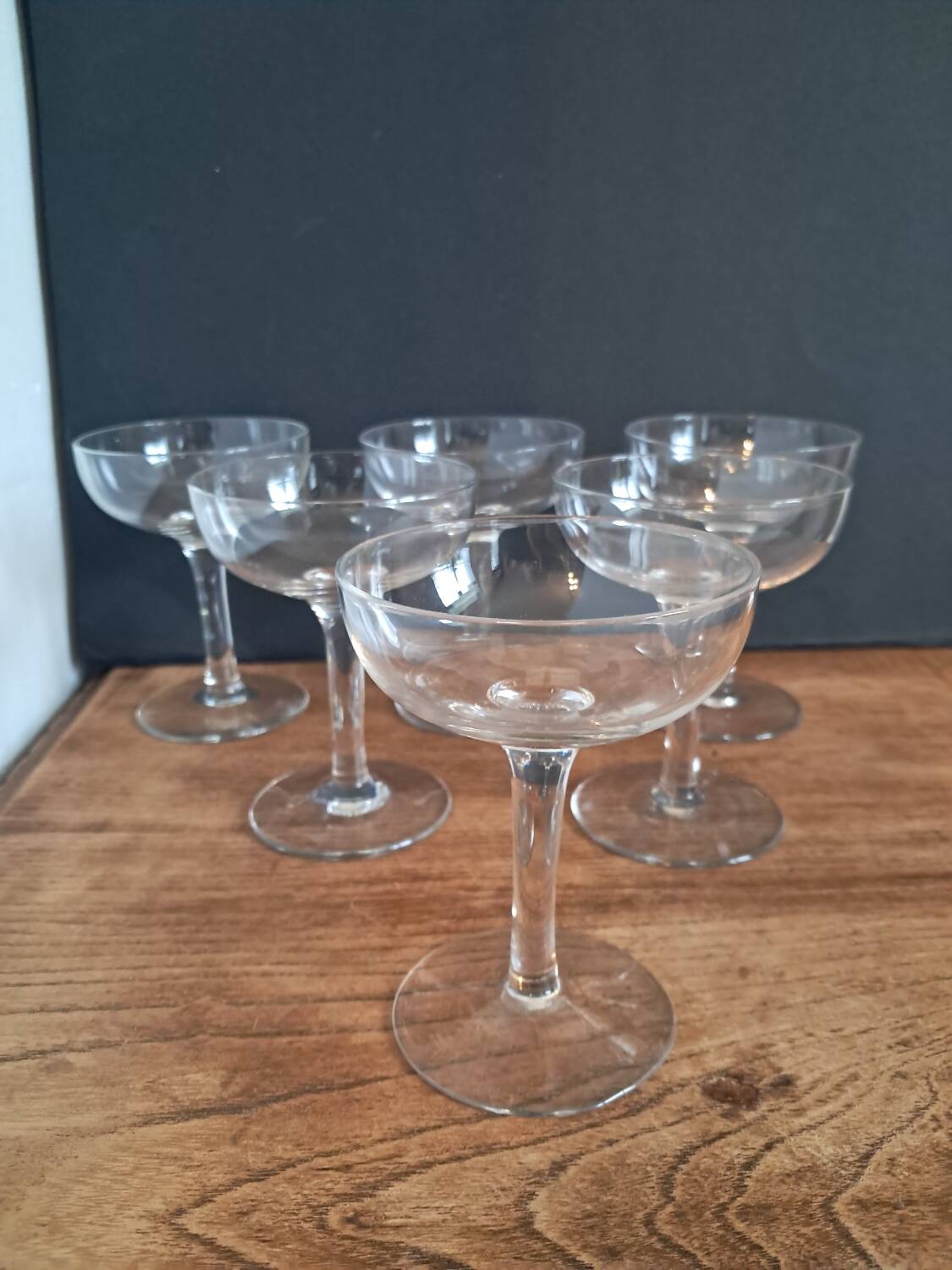 6 new crystal champagne glasses