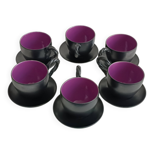 Ensemble de six tasses - soucoupe