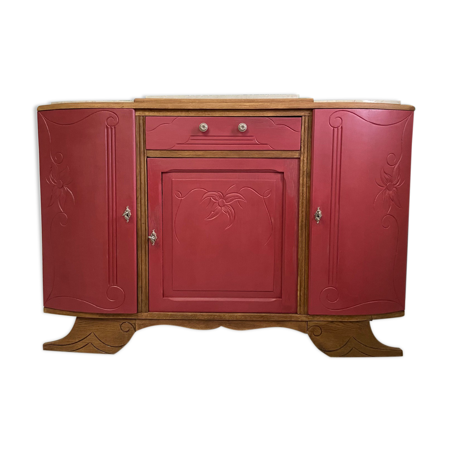Raspberry art deco buffet