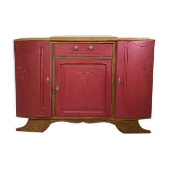 Raspberry art deco buffet