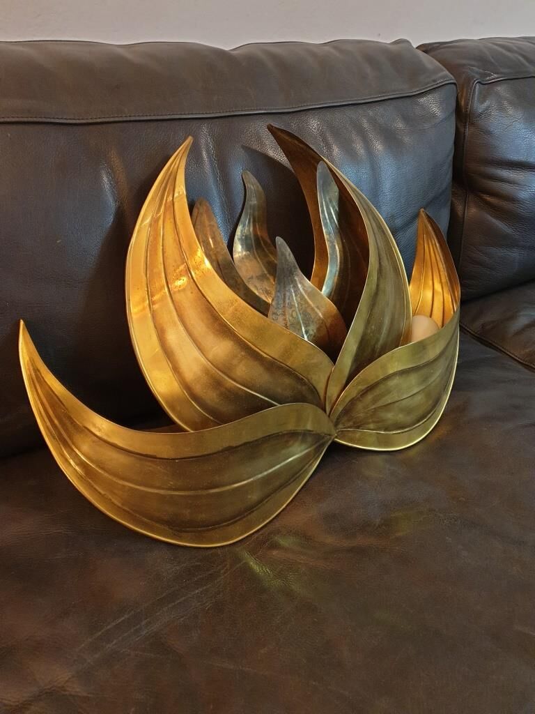 Wall light brass flowers