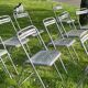 Set of 13 folding chairs in sandblasted metal, Plichaise Souvignet