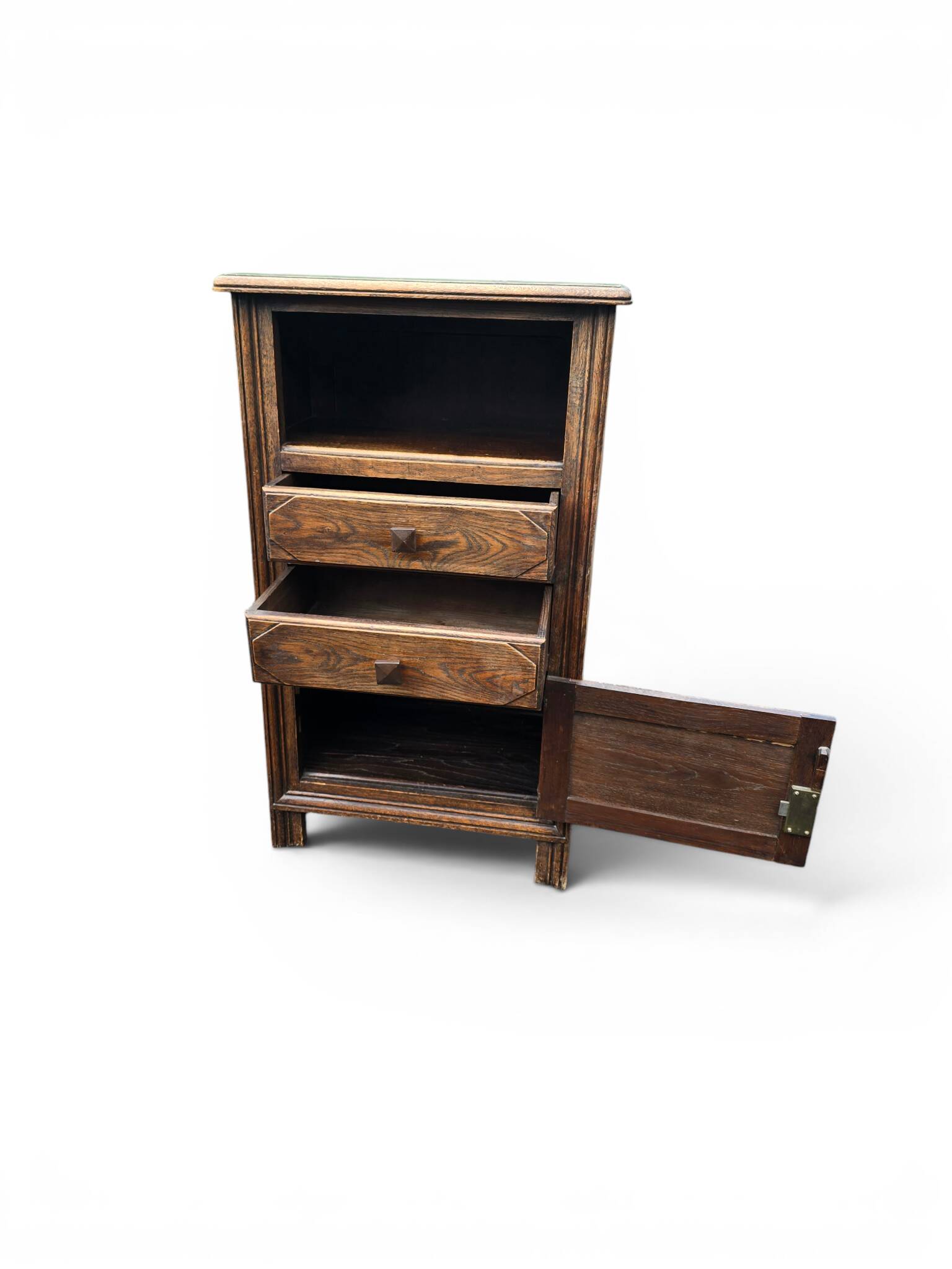 Meuble d’appoint vintage en chêne style rustique