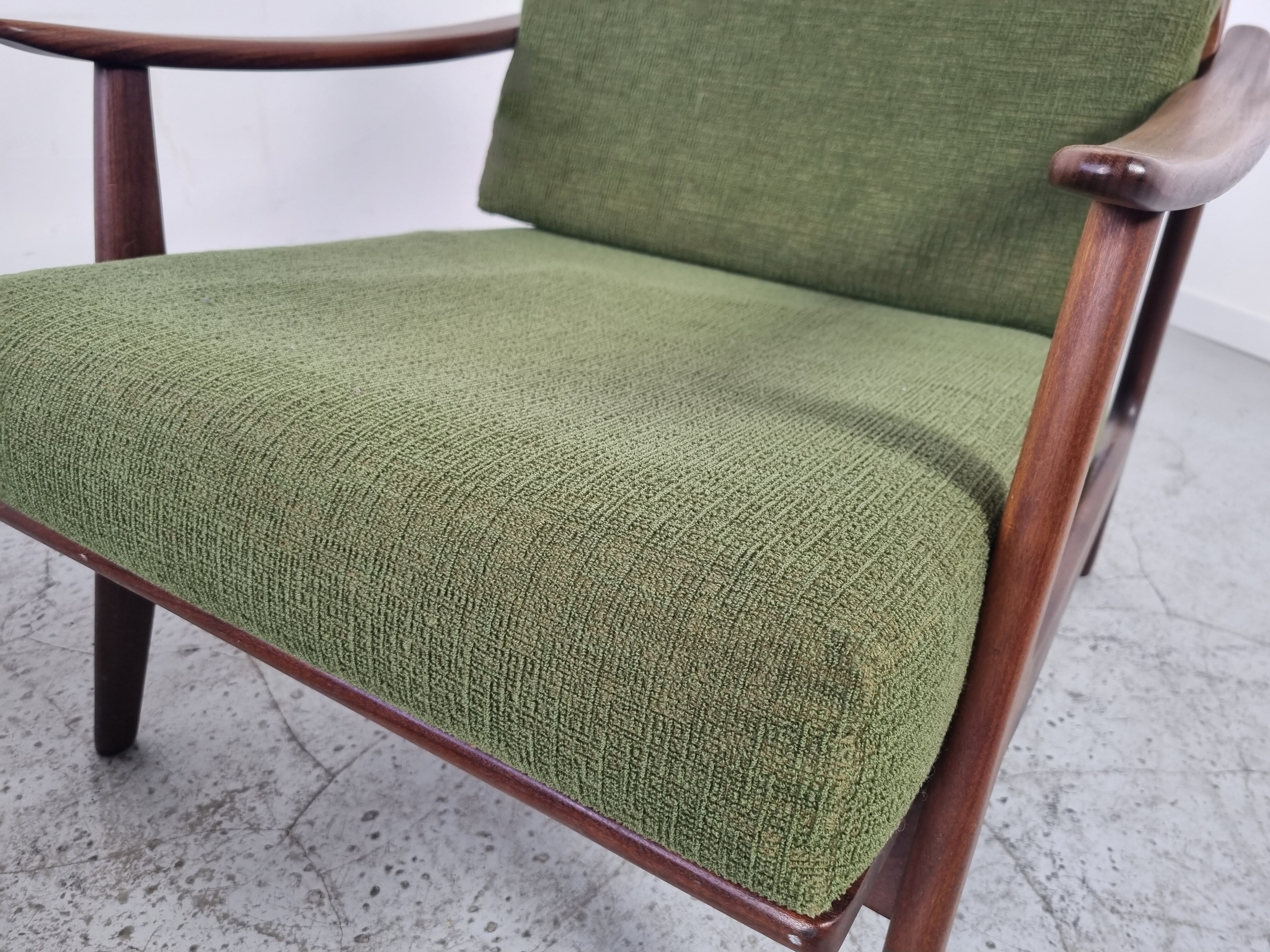 Pair of Scandinavian armchairs in afromosia, 60s