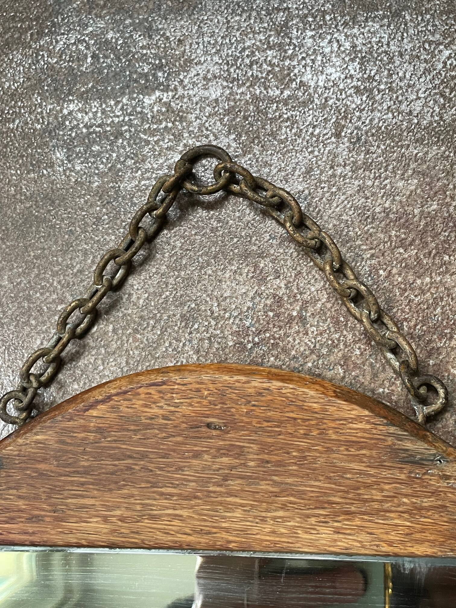 Antique hat rack/coat hook with beveled mirror