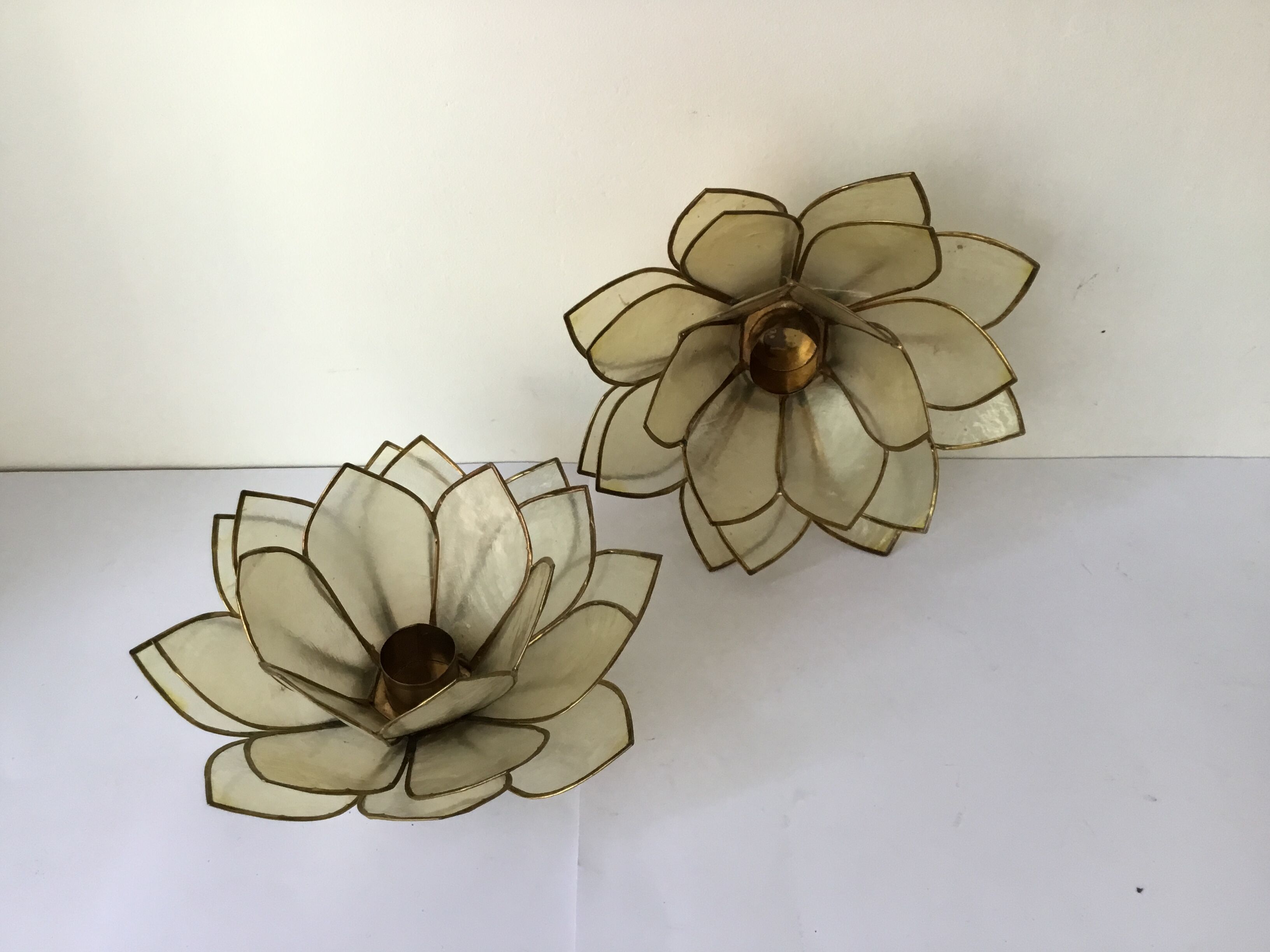 Candlestick flower in brass