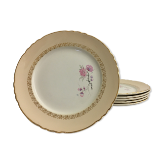 Lot de 6 assiettes plates orchies moulin des loups