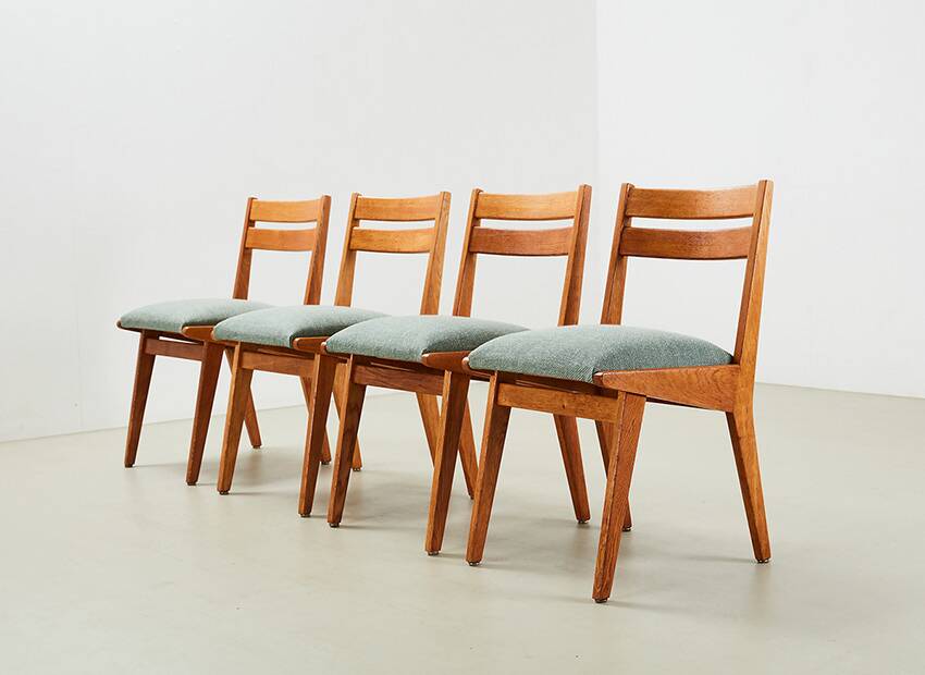 Jens Risom Set of 4 Model 666 Dining Chairs for Knoll U.S.A. 1940s