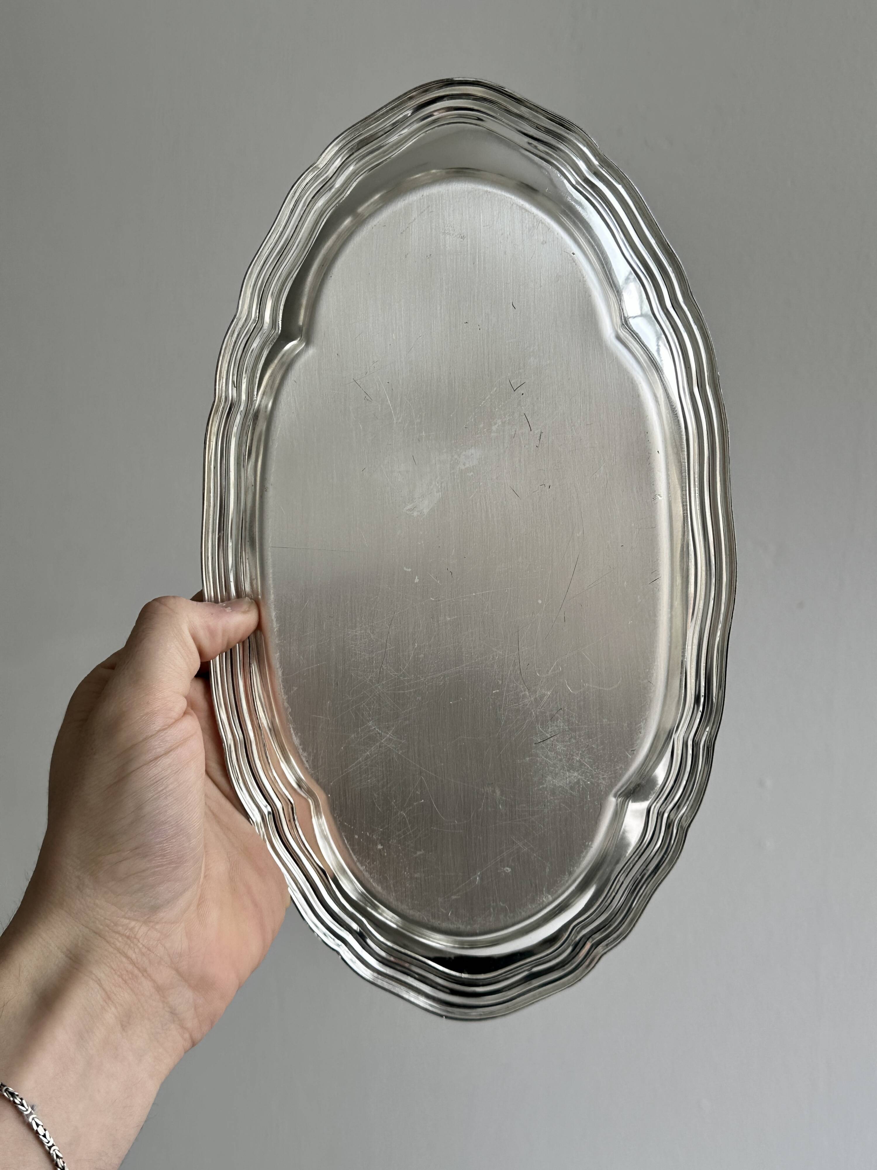 Light shiny metal tray