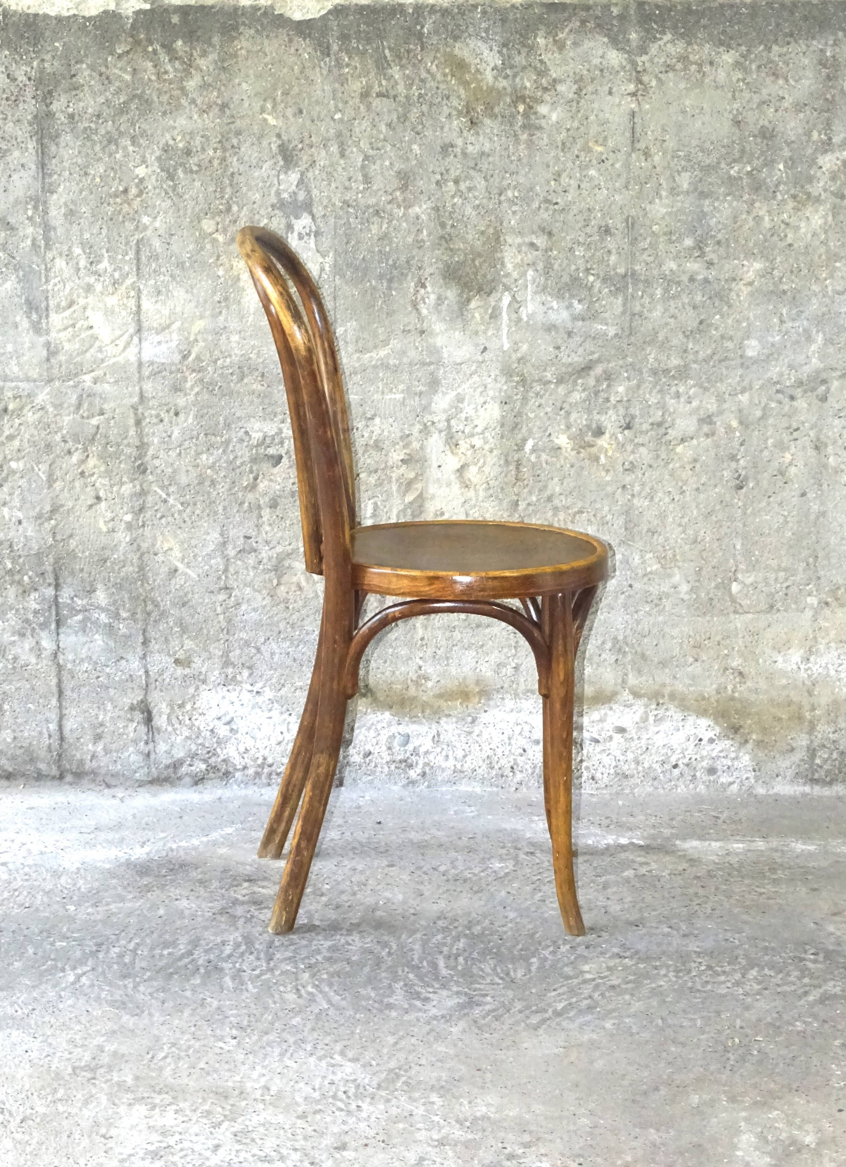 Chaise Baumann bistrot bois 1925