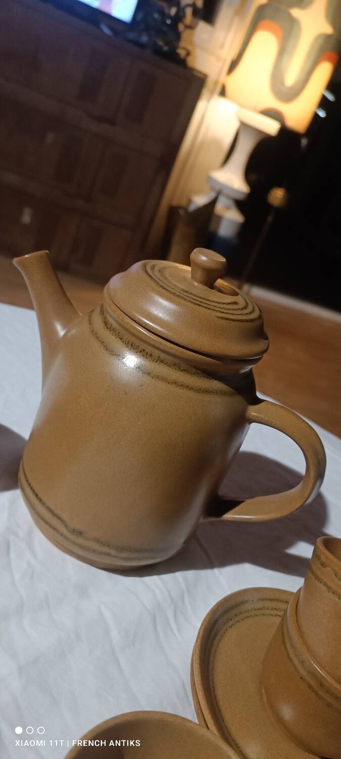 Sarguemines stoneware coffee service, Savoie brand.