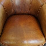 Sheepskin leather club chair
