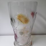 Vintage Luminarc decorated nasturtium vase (25cm) A1