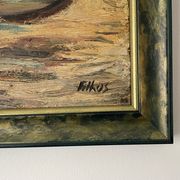 Tableau signé Filhos huile sur panneau 1950  "Martigues"