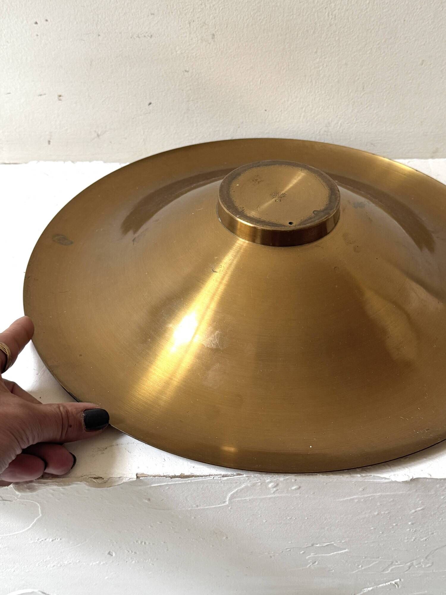Large bowl / catch-all in genuine brass and signed