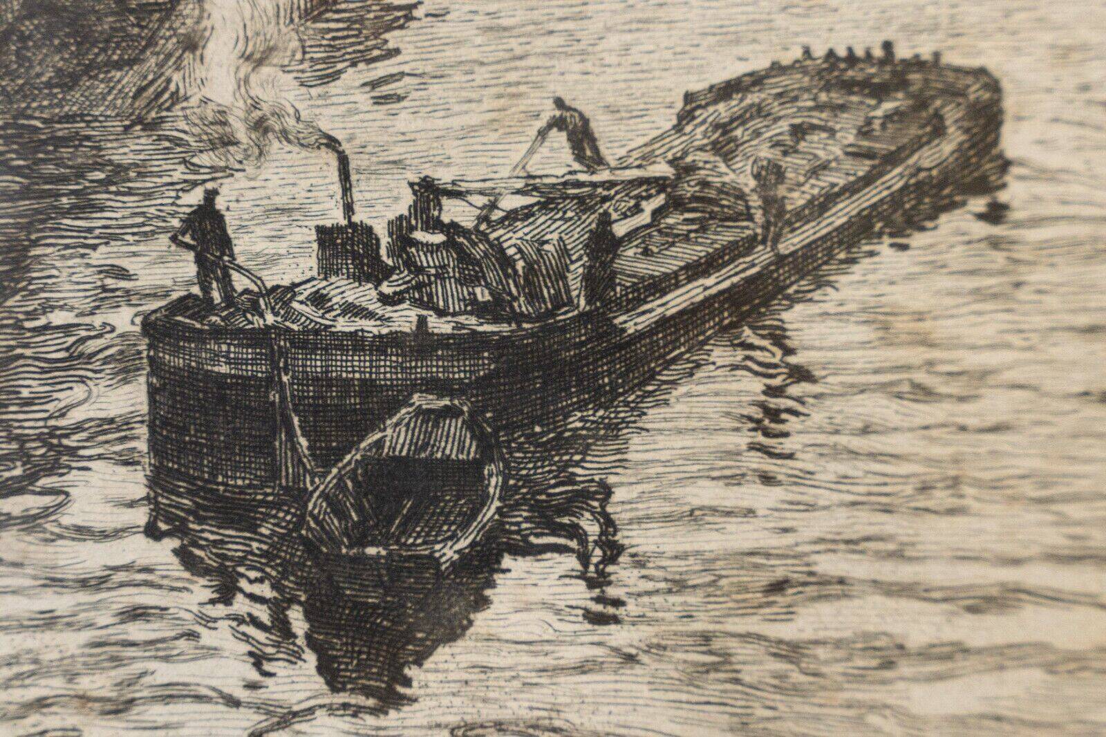 Engraving René Pinard Arms of the stock exchange of the Pont de la fishmonger Nantes