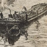 Gravure René Pinard Bras de la bourse du Pont de la poissonnerie Nantes