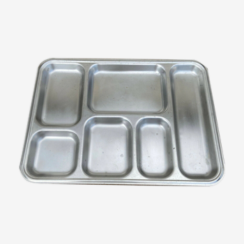 stainless steel tray with compartments canteen refectory - 40 X 30 cm