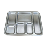 Stainless steel tray with compartments canteen refectory - 40 x 30 cm