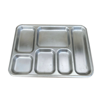 stainless steel tray with compartments canteen refectory - 40 X 30 cm