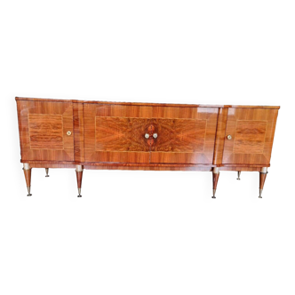 Arte deco sideboard in burl walnut 1940s