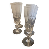 5 flutes à champagne Louis Philippe en verre