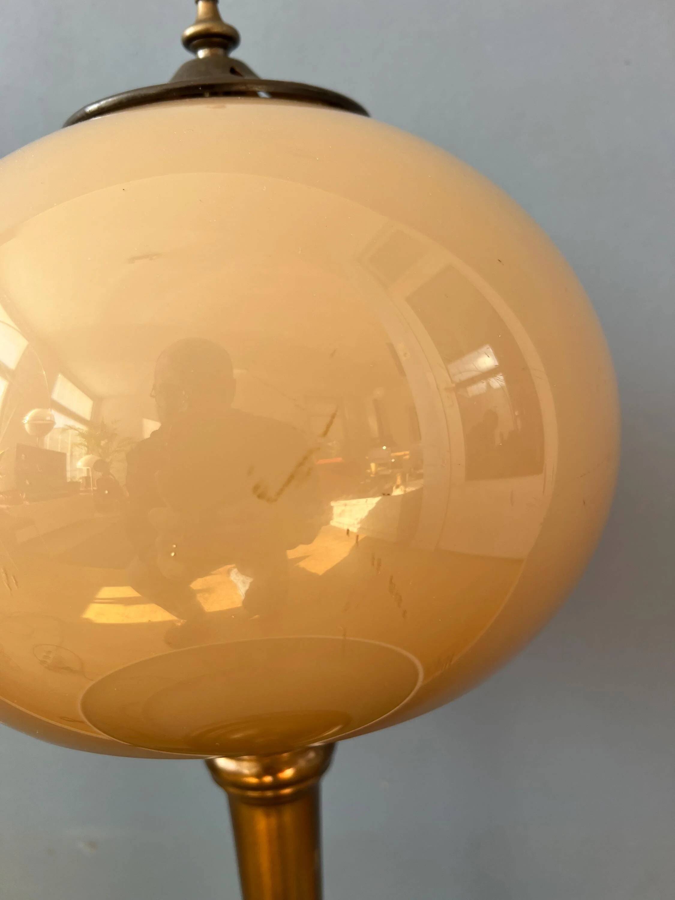 Lampe de table champignon vintage avec base en laiton