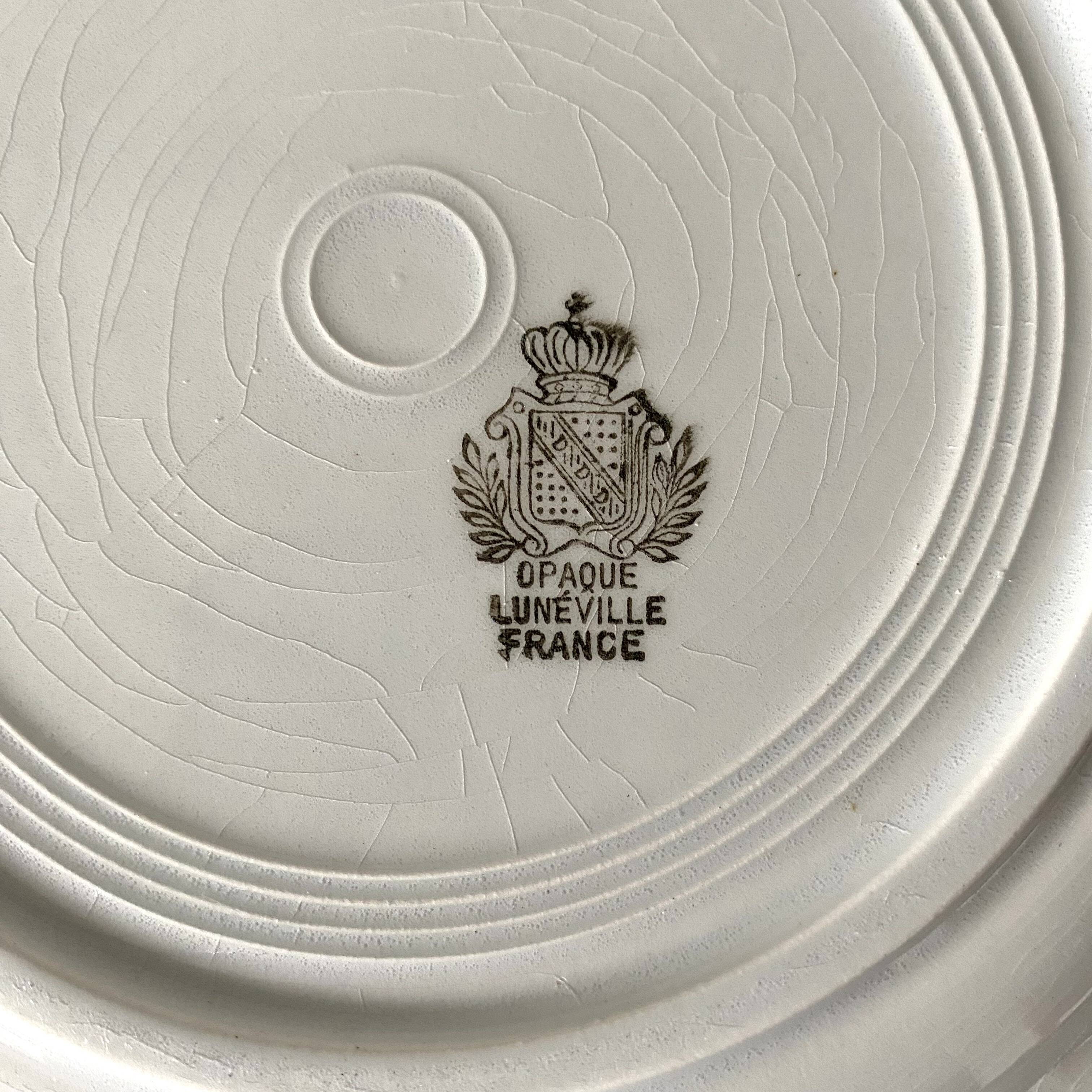 Flat earthenware plates from Luneville, 50s-60s