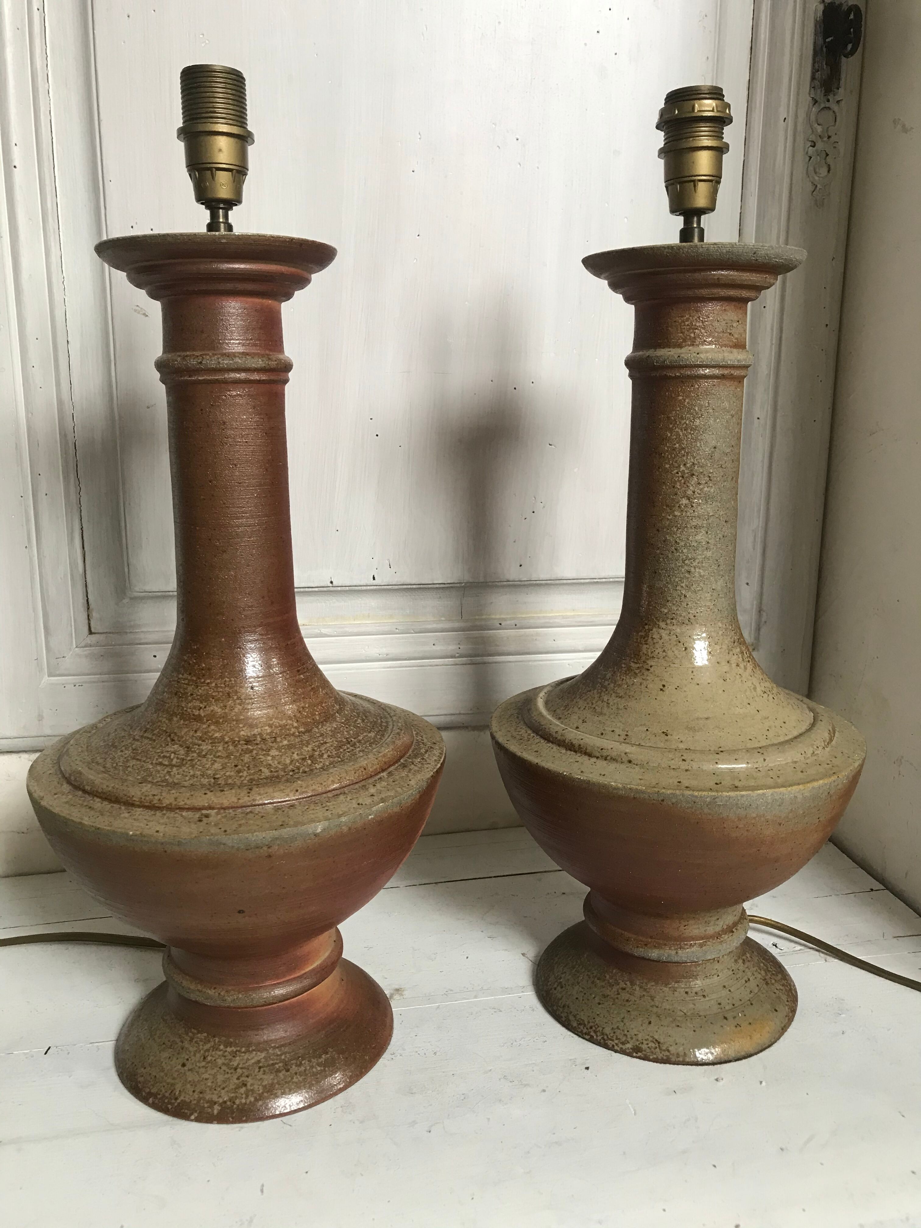 Pair of sandstone lamp