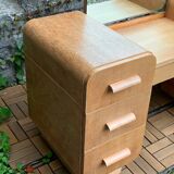 Art Deco dressing table in raw oak produced by Tatra Nabytok Czechoslovakia 1950