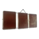 Miroir triptyque barbier chromé chocolat vintage 1940 - 21 x 49 cm