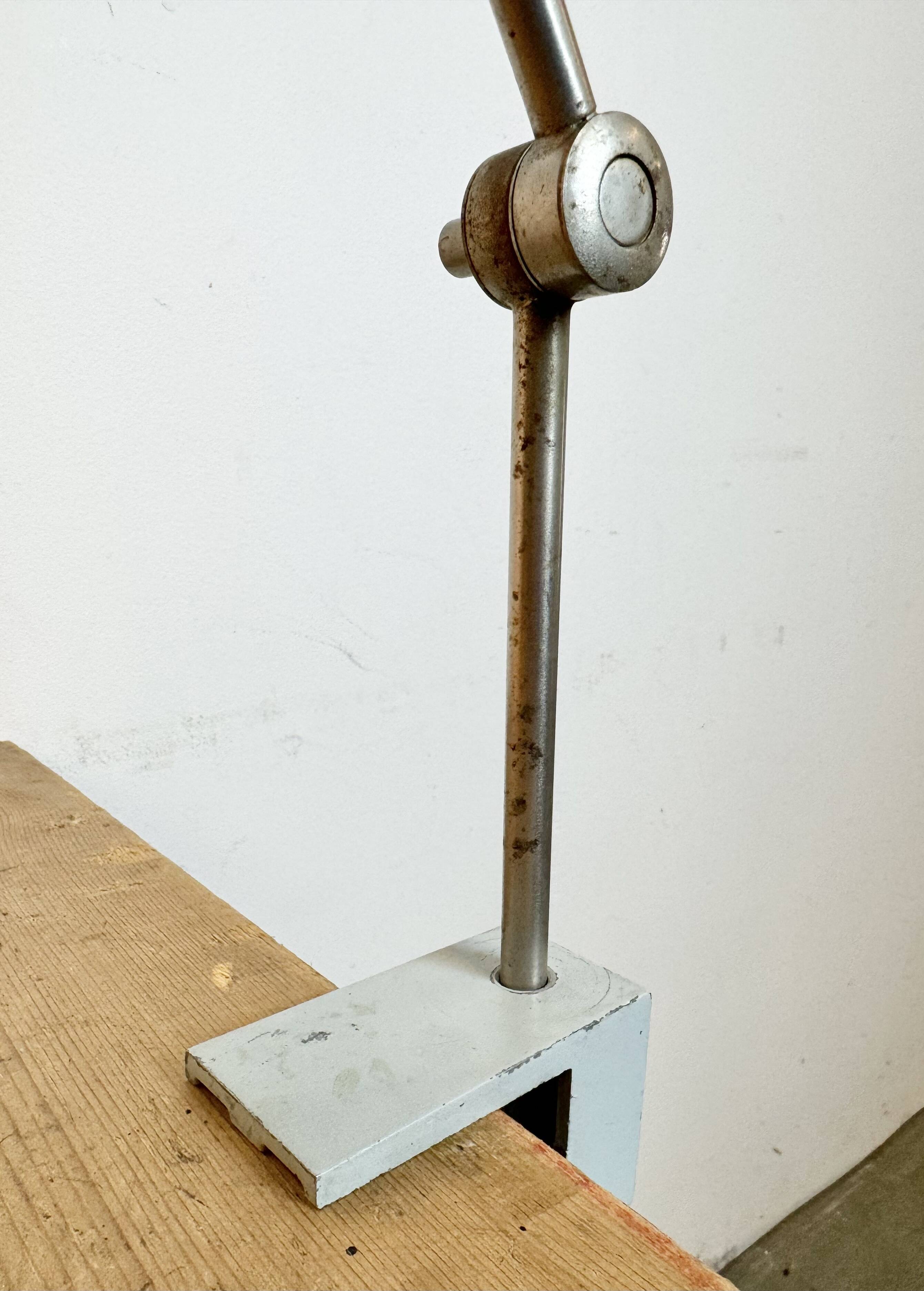 Grey Industrial Factory Office Desk Lamp from Elektrosvit, 1970s