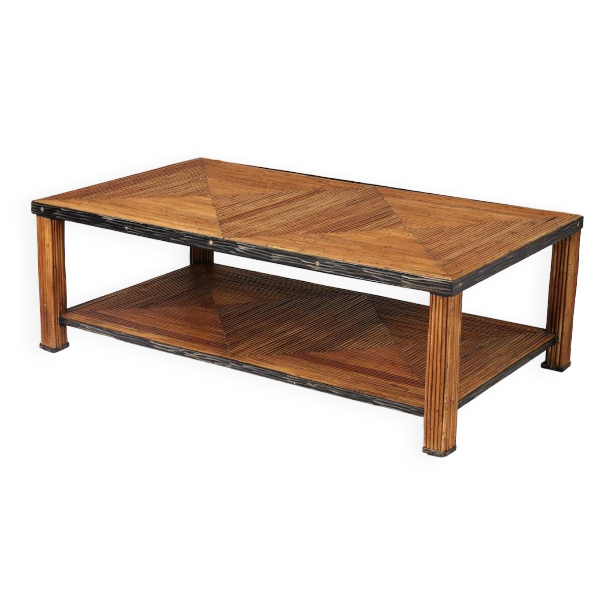 Rattan and bamboo coffee table years, 1970s