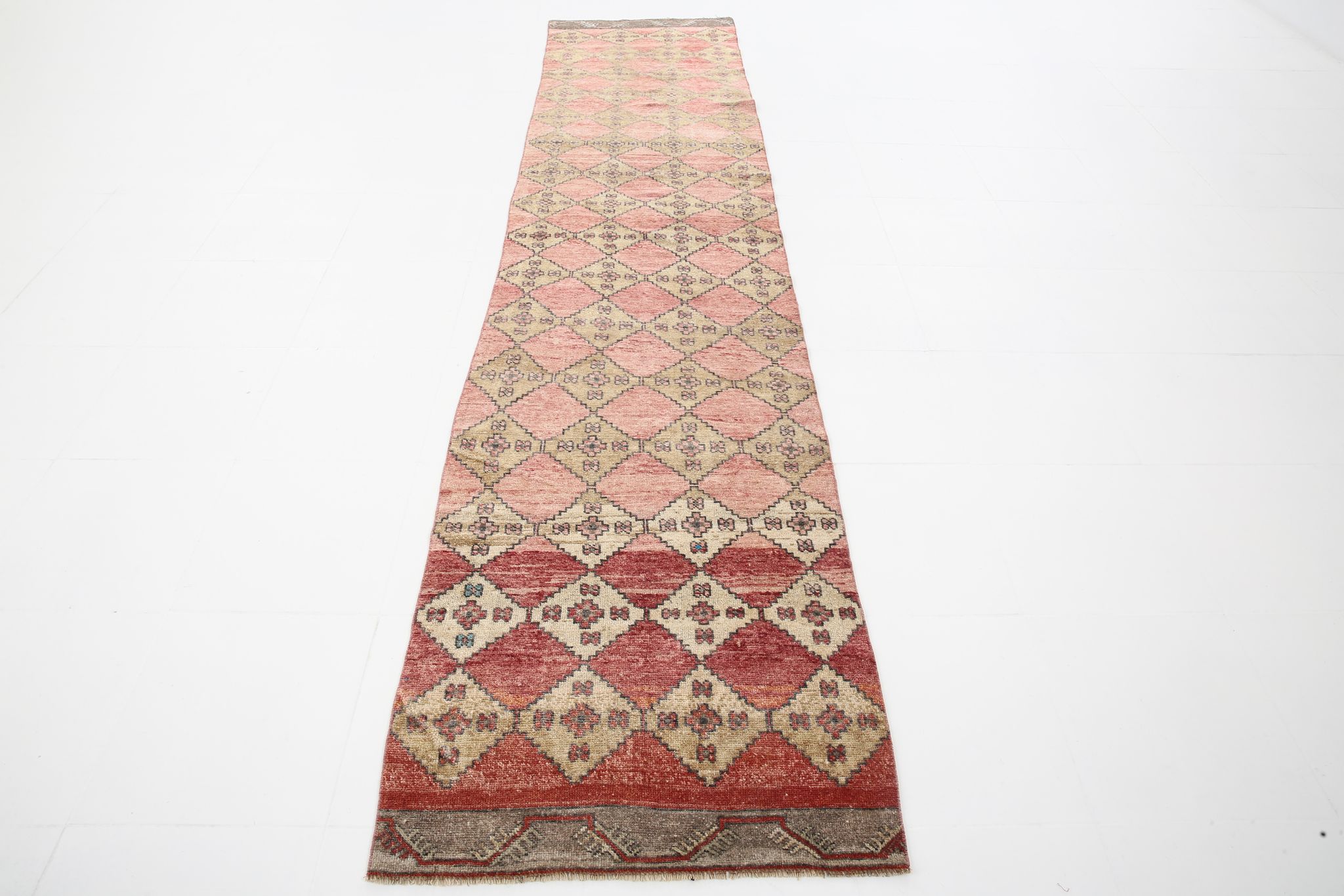 Tapis de course turc vintage 3x12, 85x374Cm