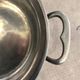 Patinated pewter dish brand pink design cut with handles 80s