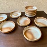 Serving dessert plates Grès France vintage 80s