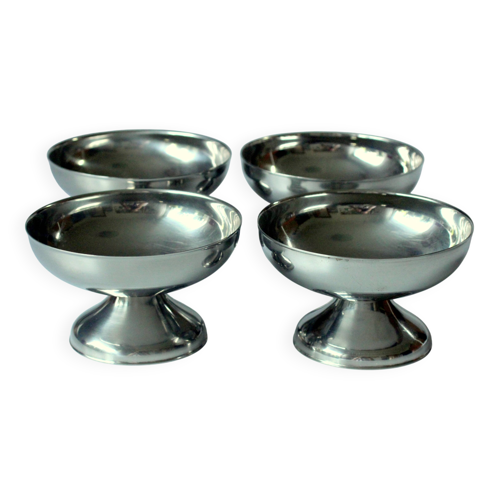 4 coupes à glace WMF/Tischfein - en acier inoxydable - Vintage