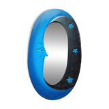Miroir lune en bois bleu & noir